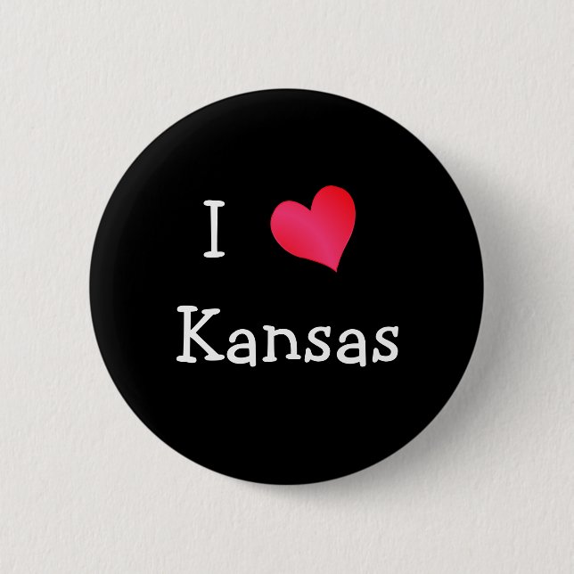 Badge Rond 5 Cm J'aime le Kansas (Devant)