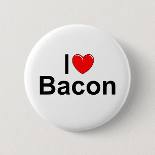 Badge Rond 5 Cm J'aime le lard (de coeur)