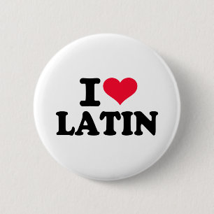 Badge Rond 5 Cm J'aime le latin