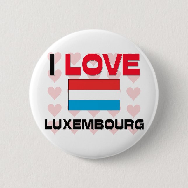 Badge Rond 5 Cm J'aime le Luxembourg (Devant)