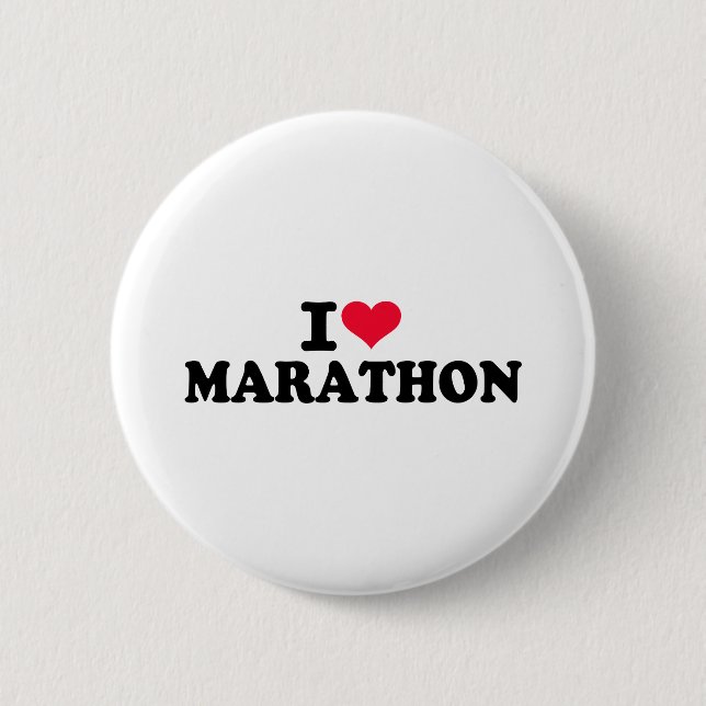 Badge Rond 5 Cm J'aime le marathon (Devant)