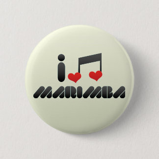 Badge Rond 5 Cm J'aime le Marimba