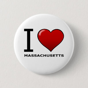 BADGE ROND 5 CM J'AIME LE MASSACHUSETTS