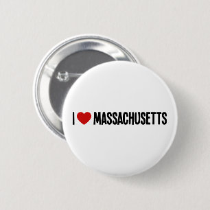 Badge Rond 5 Cm J'aime le Massachusetts • J'adore le Massachusetts