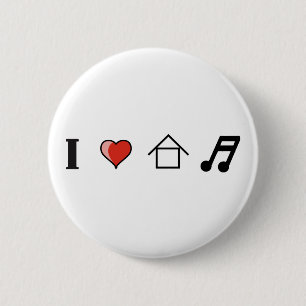 Badge Rond 5 Cm J'aime le matraquage de club de musique de Chambre