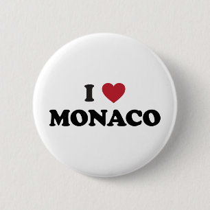 Badge Rond 5 Cm J'aime le Monaco