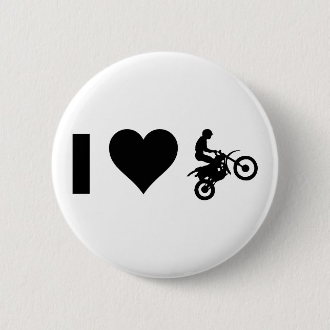 Badge Rond 5 Cm J'aime le motocross (Devant)