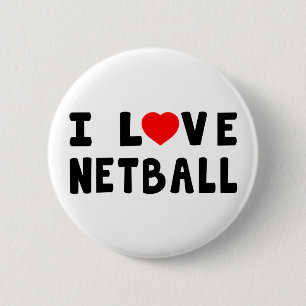Badge Rond 5 Cm J'aime le net-ball
