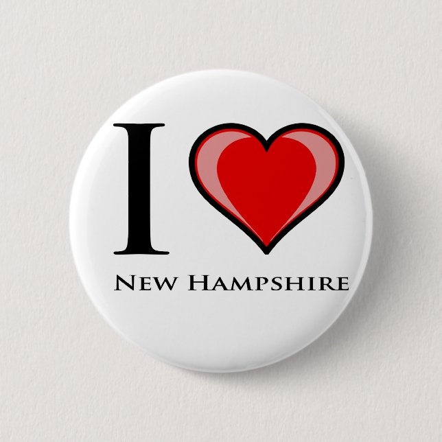 Badge Rond 5 Cm J'aime le New Hampshire (Devant)
