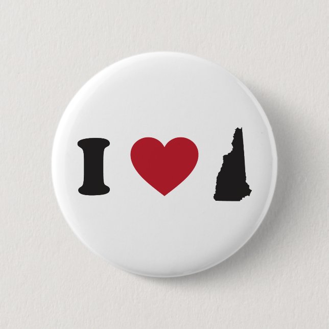 Badge Rond 5 Cm J'aime le New Hampshire (Devant)