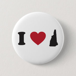 Badge Rond 5 Cm J'aime le New Hampshire