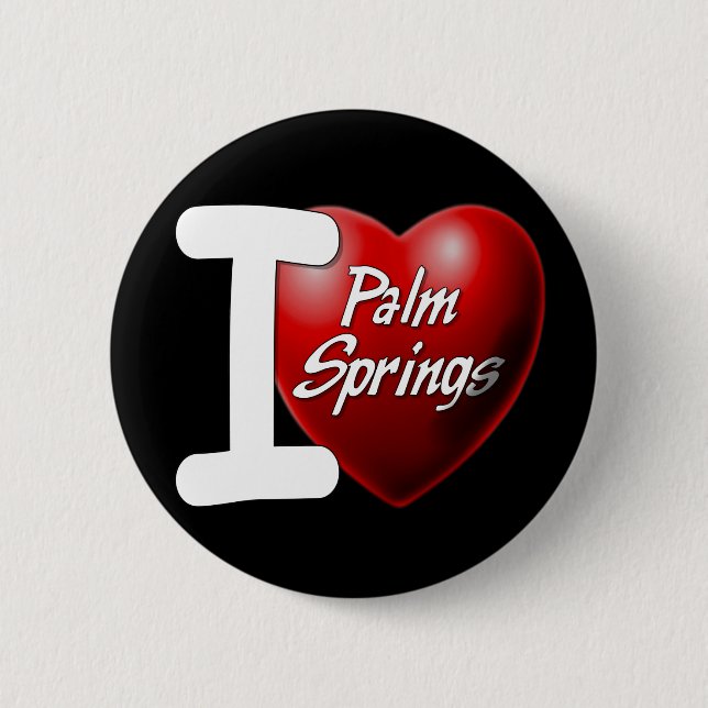 Badge Rond 5 Cm J'aime le Palm Springs (Devant)