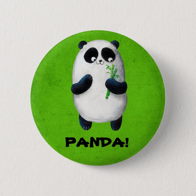 Badge Rond 5 Cm J'aime le panda (Devant)