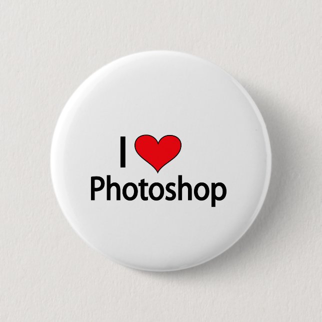 Badge Rond 5 Cm J'aime le photoshop (Devant)