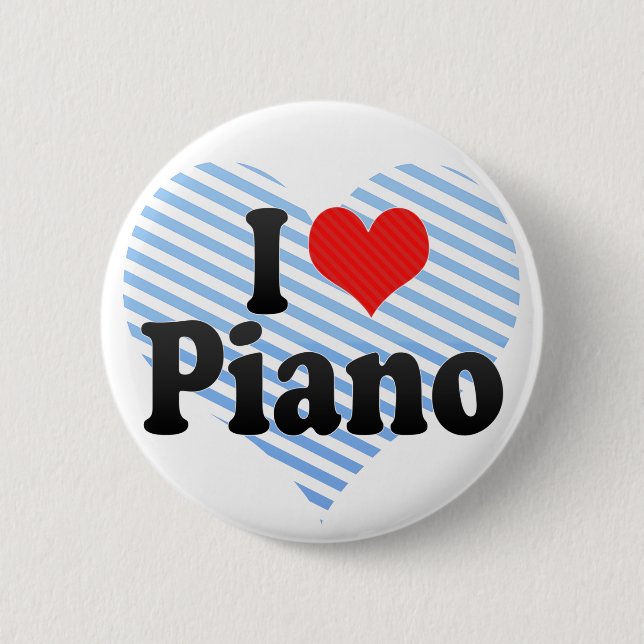 Badge Rond 5 Cm J'aime le piano (Devant)