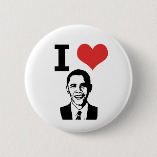 Badge Rond 5 Cm J'aime le Pin d'Obama