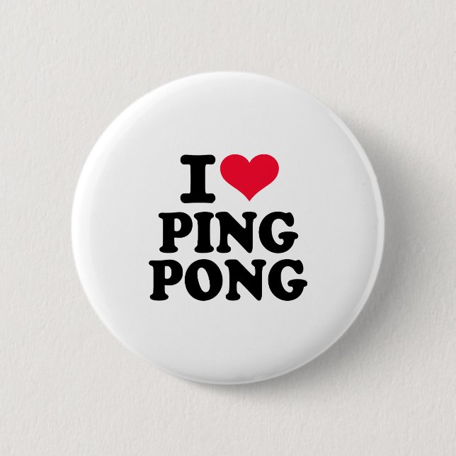Badge Rond 5 Cm J'aime le ping-pong (Devant)