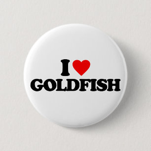 BADGE ROND 5 CM J'AIME LE POISSON ROUGE