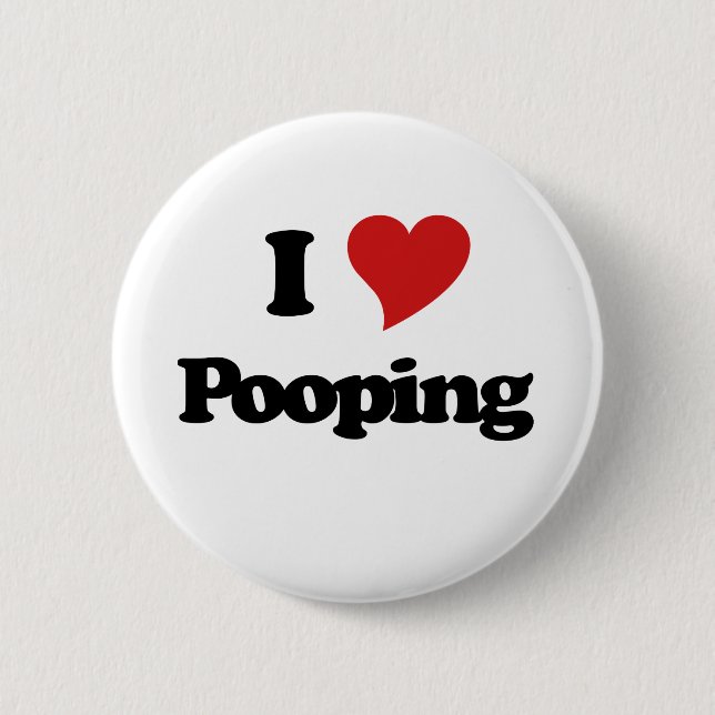 Badge Rond 5 Cm J'Aime Le Pooping (Devant)