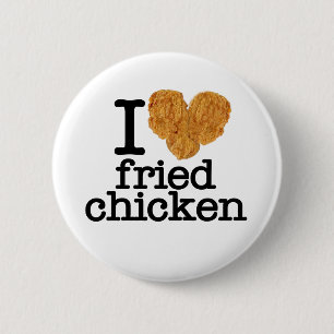 Badge Rond 5 Cm J'aime le poulet frit