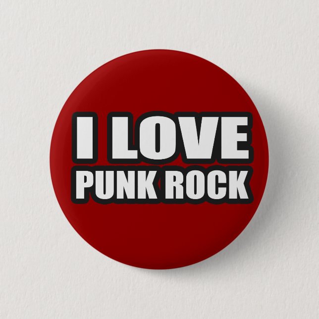 Badge Rond 5 Cm J'AIME LE PUNK ROCK pour les filles punks des (Devant)
