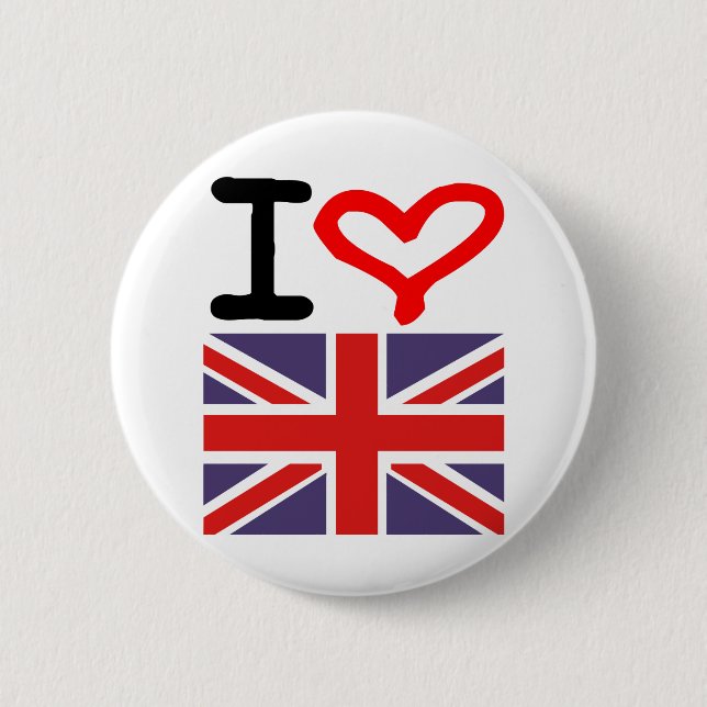 Badge Rond 5 Cm J'aime le R-U (Devant)