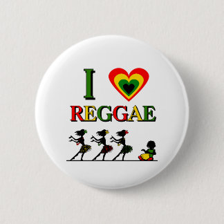 Badge Rond 5 Cm J'aime le reggae