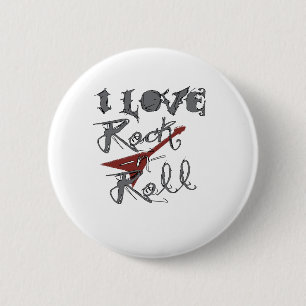 Badge Rond 5 Cm J'aime le rock