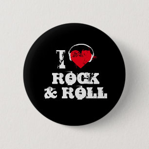 Badge Rond 5 Cm J'aime le rock