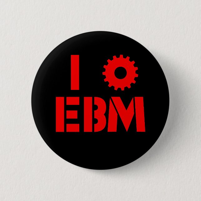 Badge Rond 5 Cm J'AIME le rouge d'EBM (Devant)