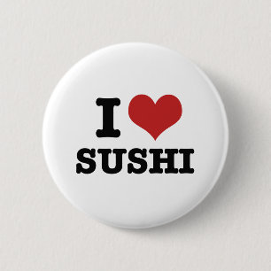 Badge Rond 5 Cm J'Aime Le Sushi