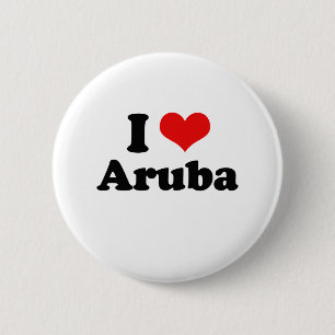 Badge Rond 5 Cm J'aime le T-shirt d'Aruba