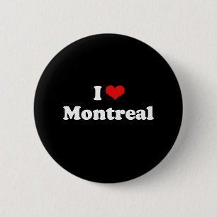 Badge Rond 5 Cm J'aime le T-shirt de blanc de T-shirt de Montréal
