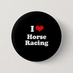Badge Rond 5 Cm J'aime le T-shirt de course de chevaux