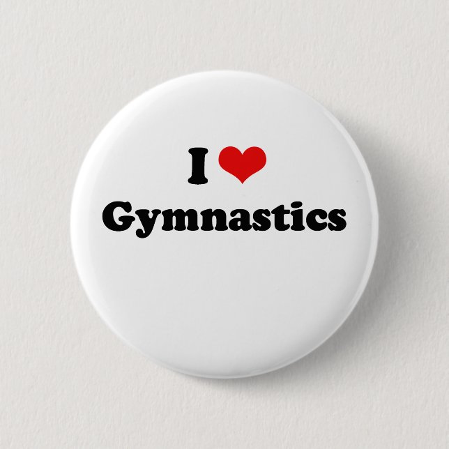 Badge Rond 5 Cm J'aime le T-shirt de gymnastique (Devant)