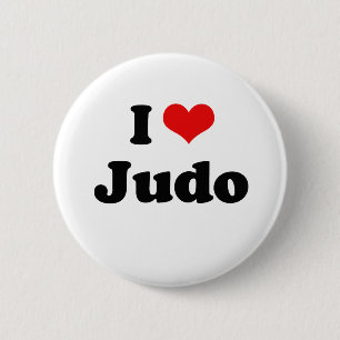Badge Rond 5 Cm J'aime le T-shirt de judo