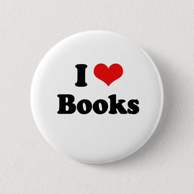 Badge Rond 5 Cm J'aime le T-shirt de livres (Devant)