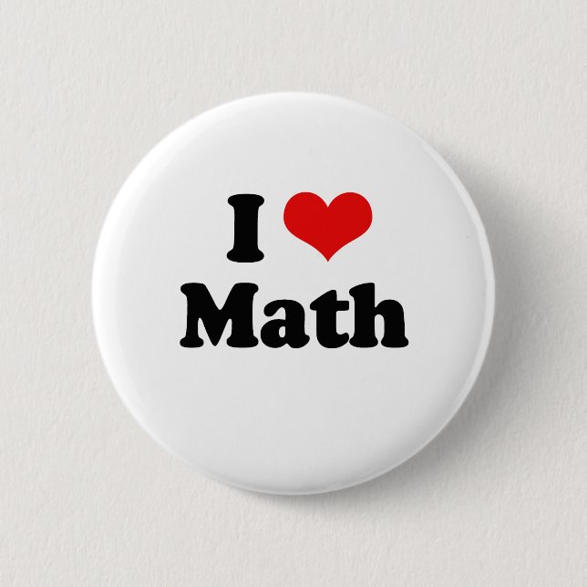 Badge Rond 5 Cm J'aime le T-shirt de maths (Devant)