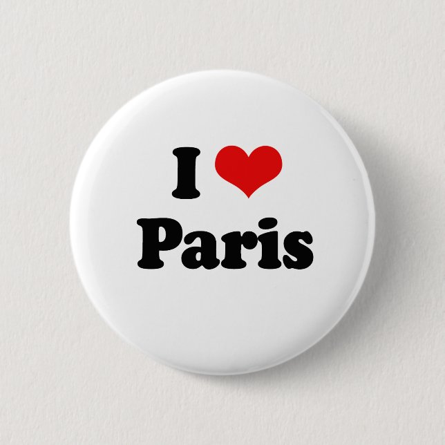 Badge Rond 5 Cm J'aime le T-shirt de Paris (Devant)