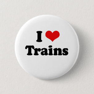 Badge Rond 5 Cm J'aime le T-shirt de trains