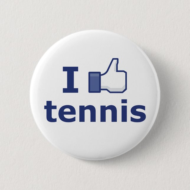Badge Rond 5 Cm J'Aime Le Tennis (Devant)