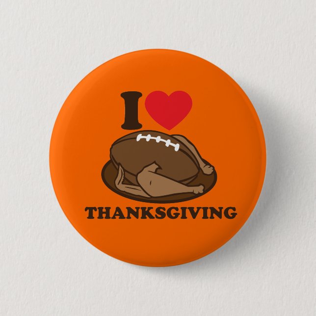 Badge Rond 5 Cm J'aime le thanksgiving (Devant)