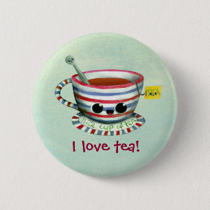 Badge Rond 5 Cm J'aime le thé