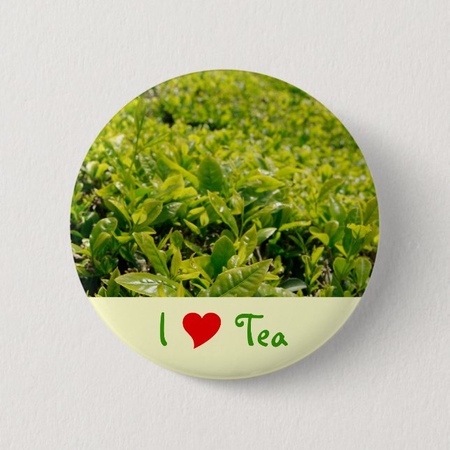 Badge Rond 5 Cm J'aime le thé (Devant)