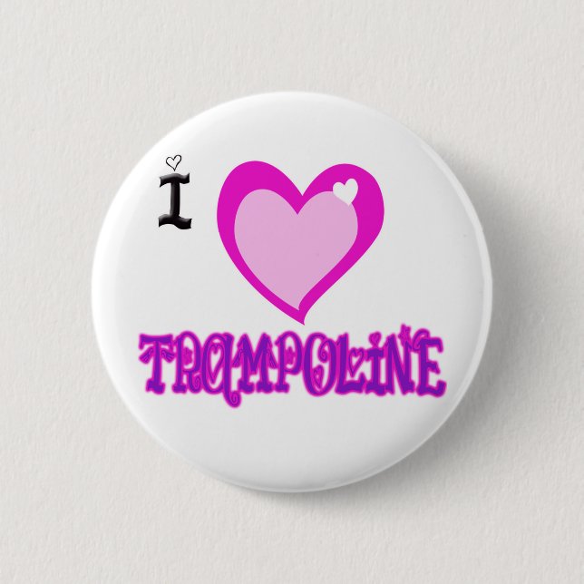 Badge Rond 5 Cm J'AIME le trempoline (Devant)