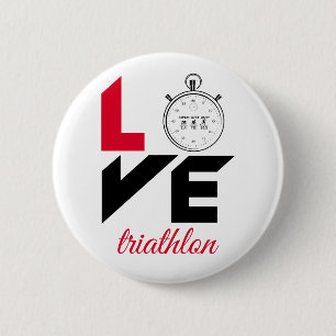 Badge Rond 5 Cm J'aime le triathlon