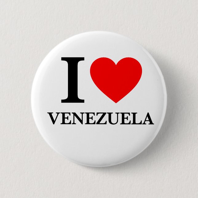 Badge Rond 5 Cm J'aime le Venezuela (Devant)
