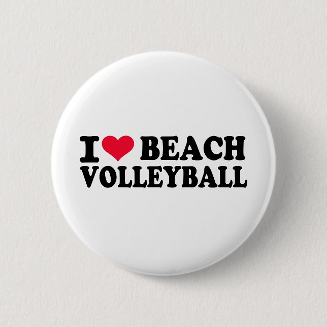 Badge Rond 5 Cm J'aime le volleyball de plage (Devant)