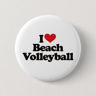 Badge Rond 5 Cm J'aime le volleyball de plage