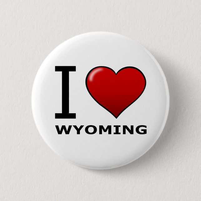 BADGE ROND 5 CM J'AIME LE WYOMING (Devant)